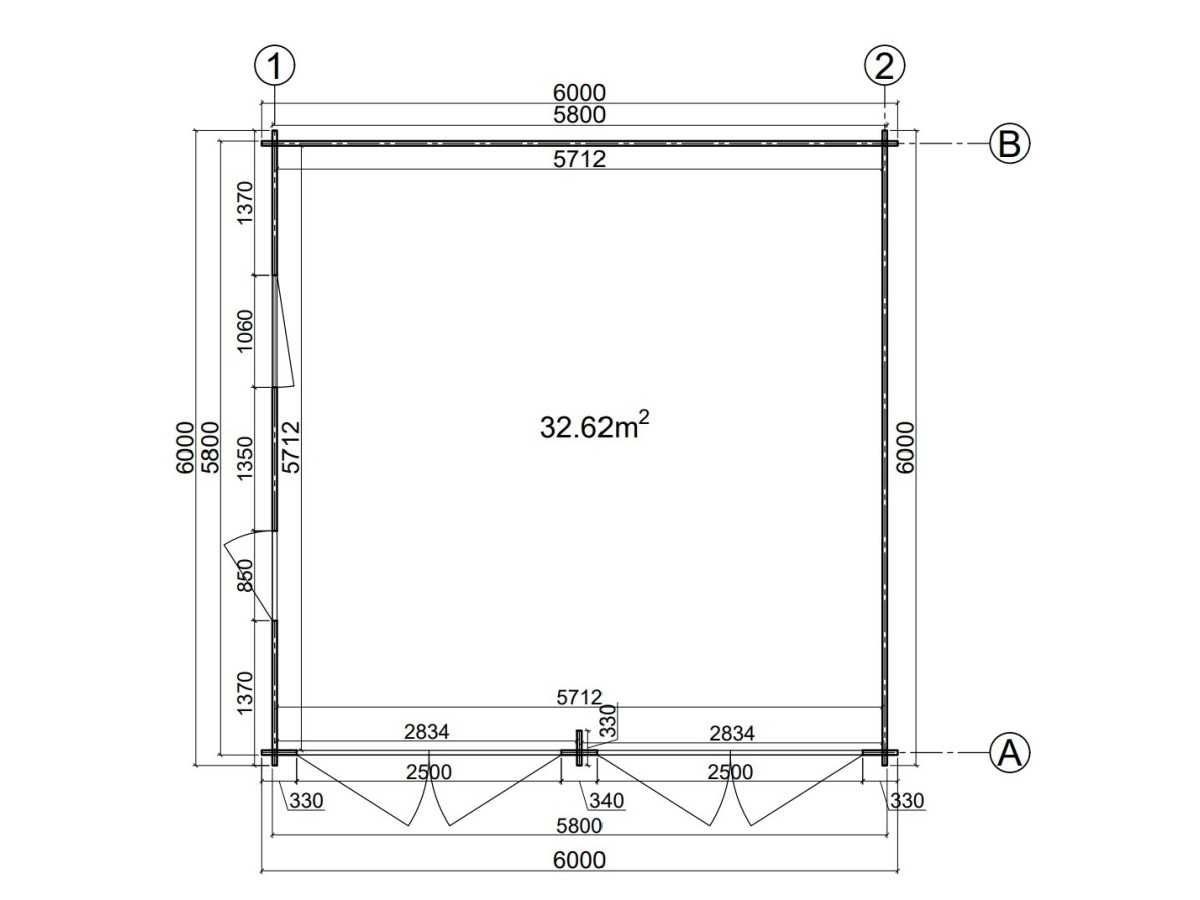 GARAJE DE MADERA DUO 6X6 , 44 mm 