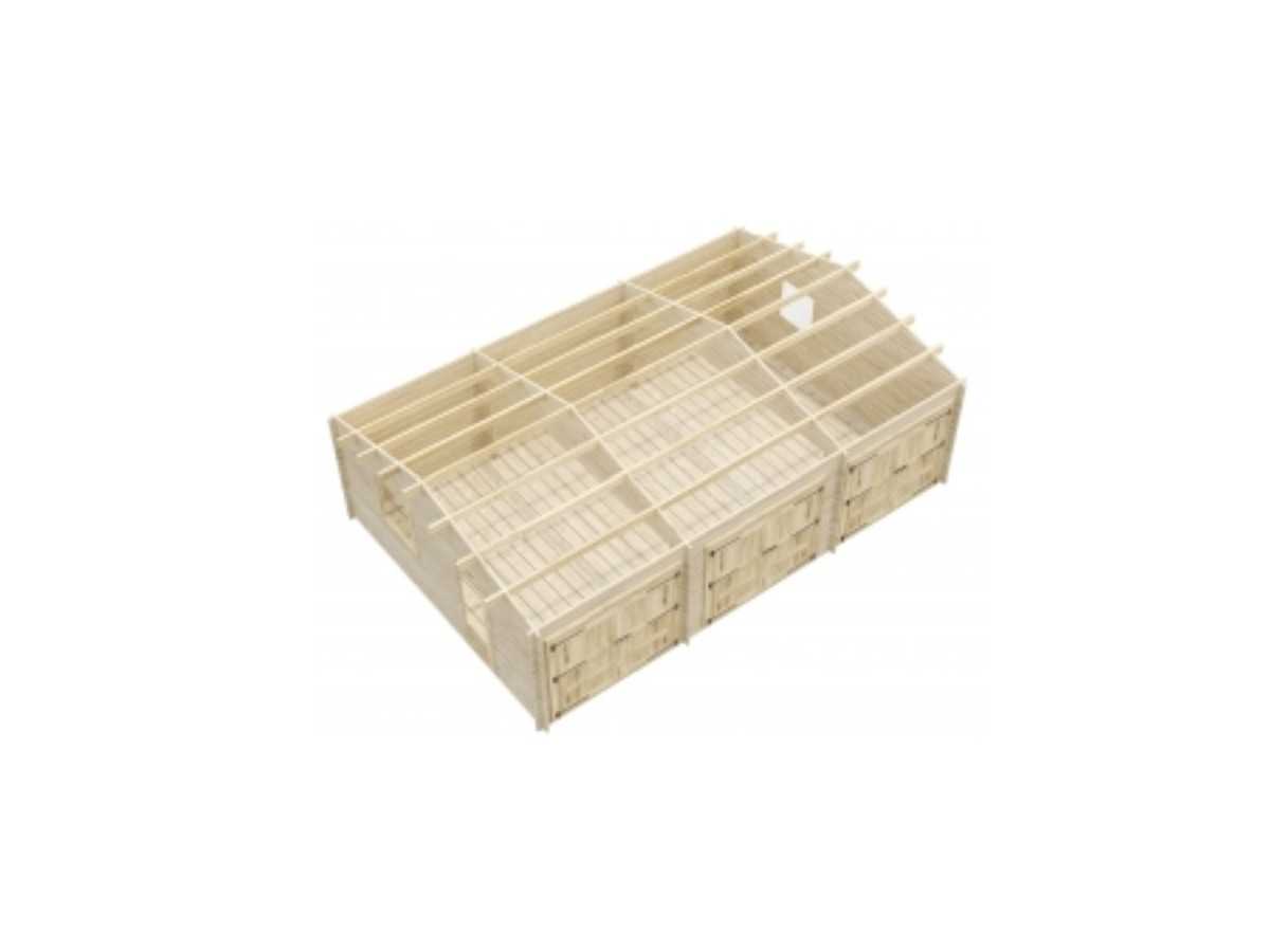 Garaje de madera TRIO 9X6 - 44mm