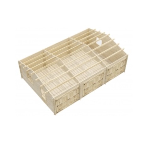 Garaje de madera   TRIO 9X6   - 44mm