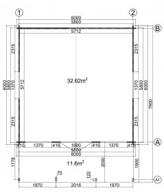 Casa de jardin  "TOPO  6X8 , 48 m2  " 