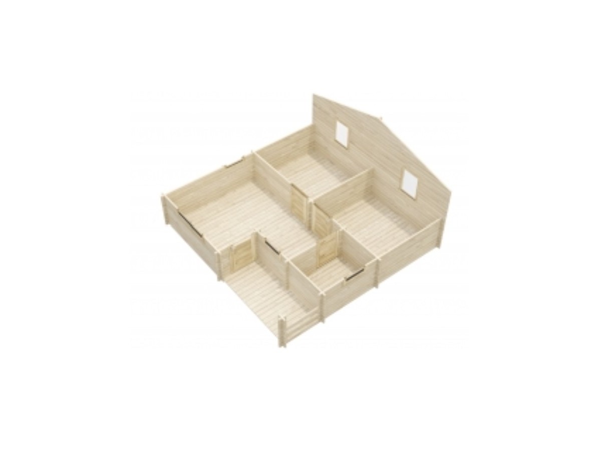 Casa de madera en doble pared "FAY TWINSKIN" -44-50-44 mm