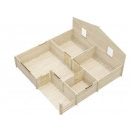 Casa de madera en doble pared "FAY TWINSKIN" -44-50-44 mm