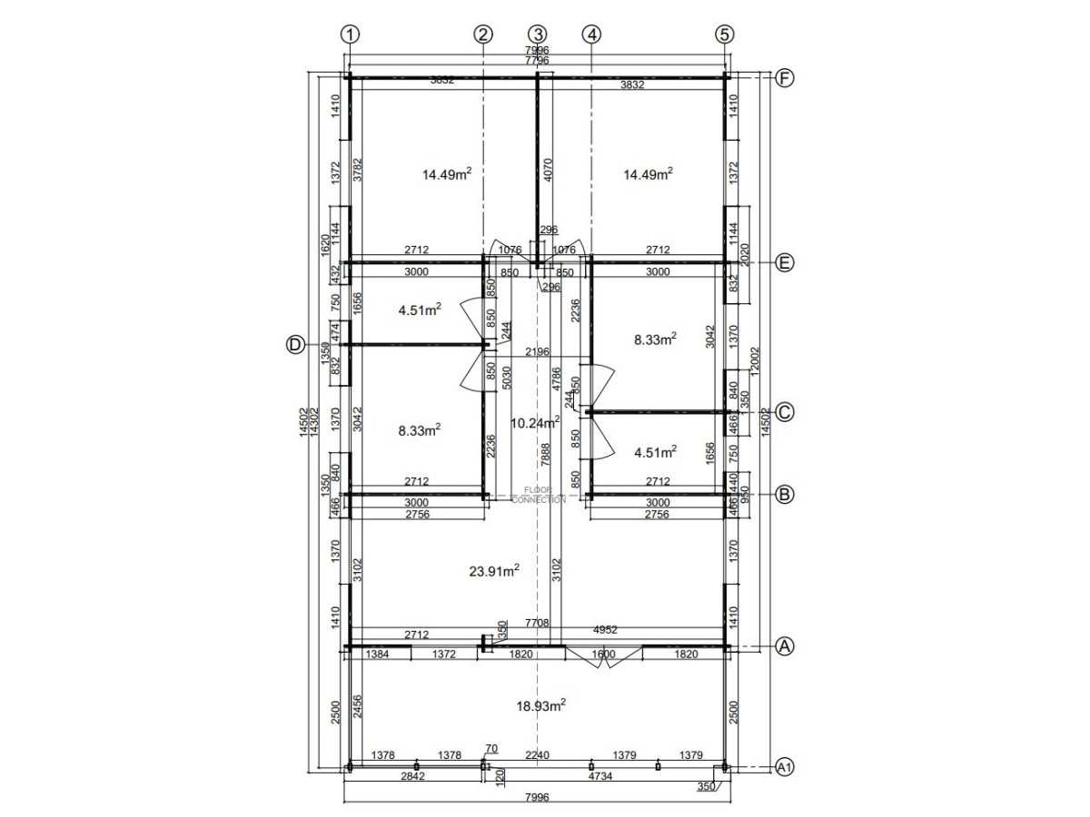 Casa de madera en doble pared   "AINSA  TWINSKIN 96 m2 + 20 m2 terraza " - 44 mm