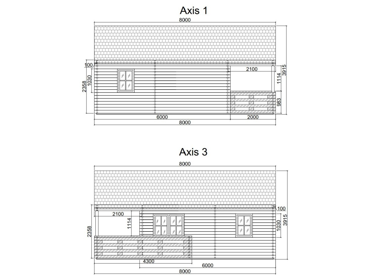 CASA DE MADERA EN DOBLE PARES ASTI TWINSKIN DE DOS PLANTAS , 44-50-44 mm 