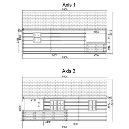 CASA DE MADERA EN DOBLE PARES ASTI TWINSKIN DE DOS PLANTAS , 44-50-44 mm 