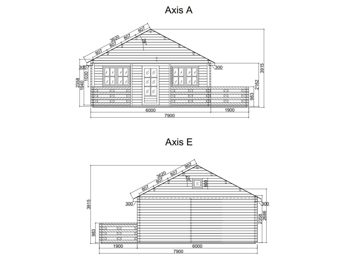 CASA DE MADERA EN DOBLE PARES ASTI TWINSKIN DE DOS PLANTAS , 44-50-44 mm 