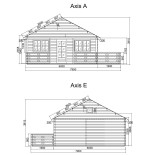 CASA DE MADERA EN DOBLE PARES ASTI TWINSKIN DE DOS PLANTAS , 44-50-44 mm 