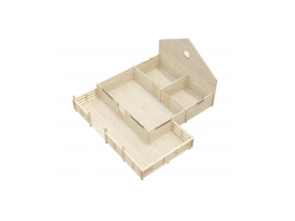CASA DE MADERA EN DOBLE PARES ASTI TWINSKIN DE DOS PLANTAS , 44-50-44 mm 