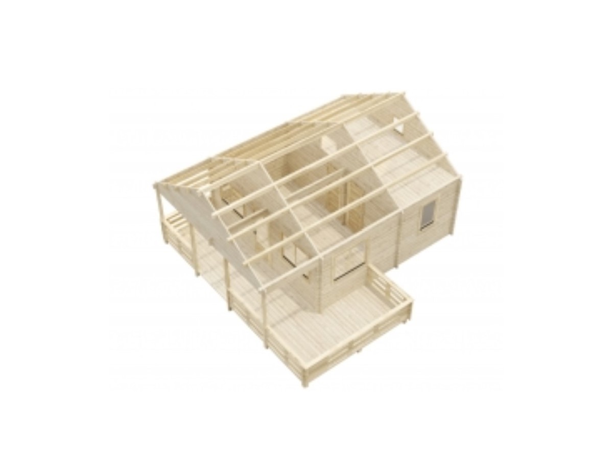 CASA DE MADERA EN DOBLE PARES ASTI TWINSKIN DE DOS PLANTAS , 44-50-44 mm 