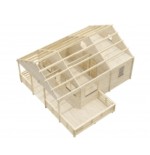 CASA DE MADERA EN DOBLE PARES ASTI TWINSKIN DE DOS PLANTAS , 44-50-44 mm 