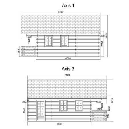 Casa de madera NOIA , 44 mm 