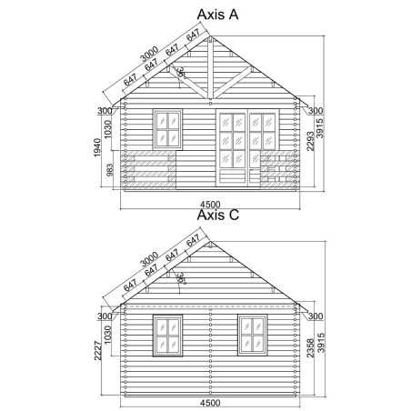 Casa de madera NOIA , 44 mm 