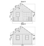 Casa de madera NOIA , 44 mm 
