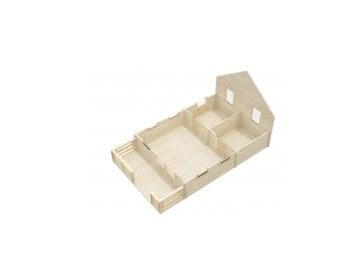 Casa de madera NOIA TWINSKIN  en pared doble 44-50-44