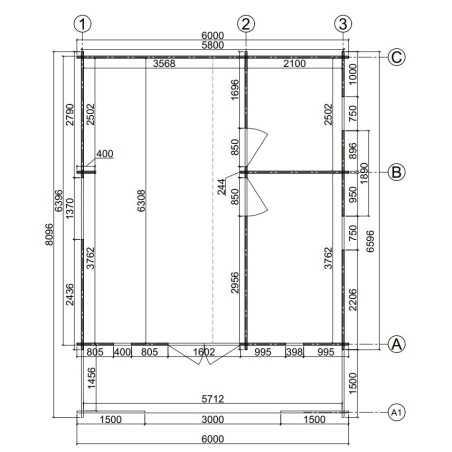 Casa de madera   "PADOVA PLUS  48 m2"