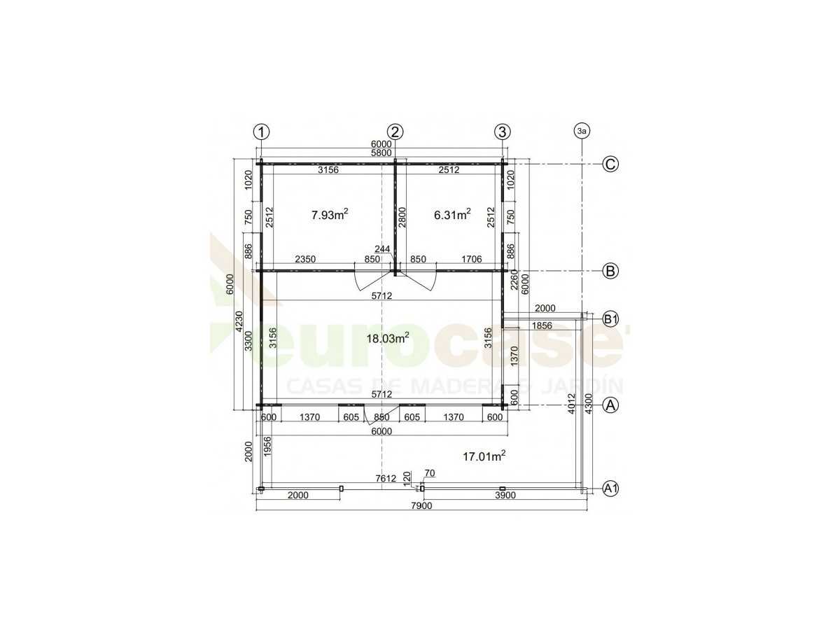 Casa de madera "ASTI" - 44 mm