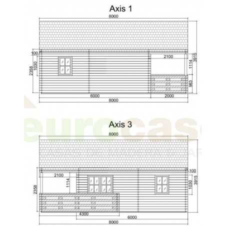 Casa de madera "ASTI" - 44 mm