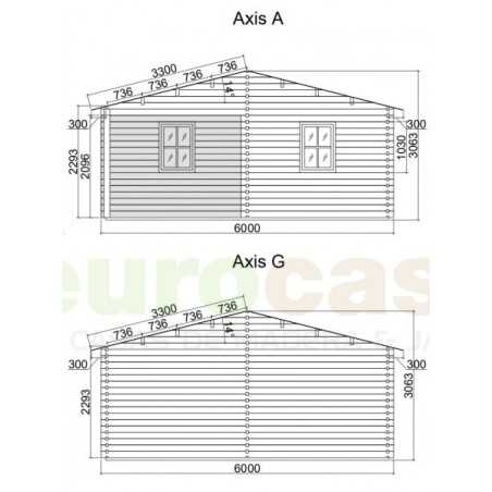 Casa de madera "MALLORCA, 72 m2" - 44mm