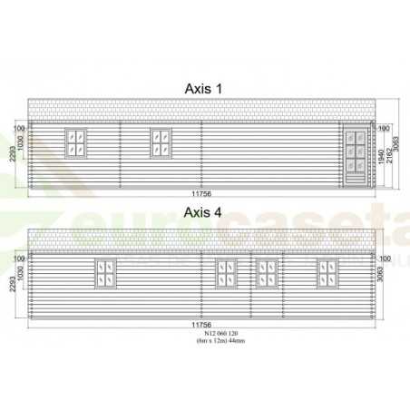 Casa de madera "MALLORCA, 72 m2" - 44mm
