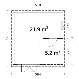 Caseta de madera  " IRENE 21,9 + 5,2 m2"