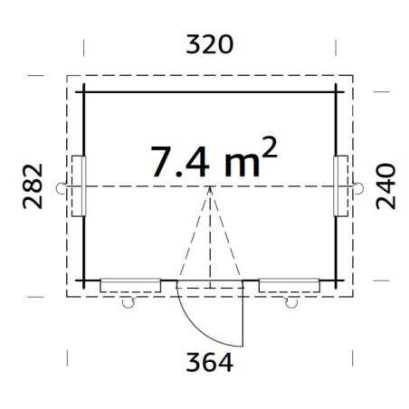 Caseta de jardín " CLAUDIA 7,4 m2"