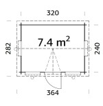 Caseta de jardín " CLAUDIA 7,4 m2"