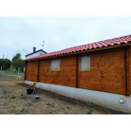 Casas de madeira em parede dupla / Flórida - 44-50-44mm