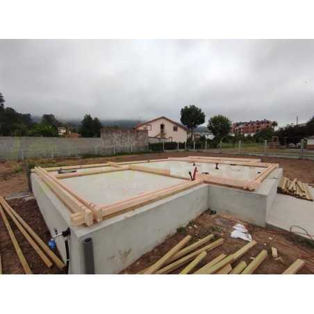 Casas de madeira em parede dupla / Flórida - 44-50-44mm
