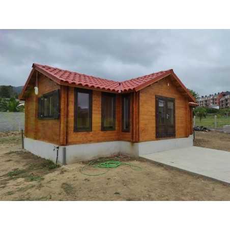 Casas de madeira em parede dupla / Flórida - 44-50-44mm
