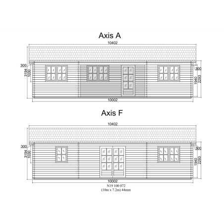 Casa de madera "NEREA 72 m2" - 44mm