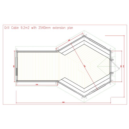 Caseta de madera "Grill Cabin 9.2 PLUS 2.5"