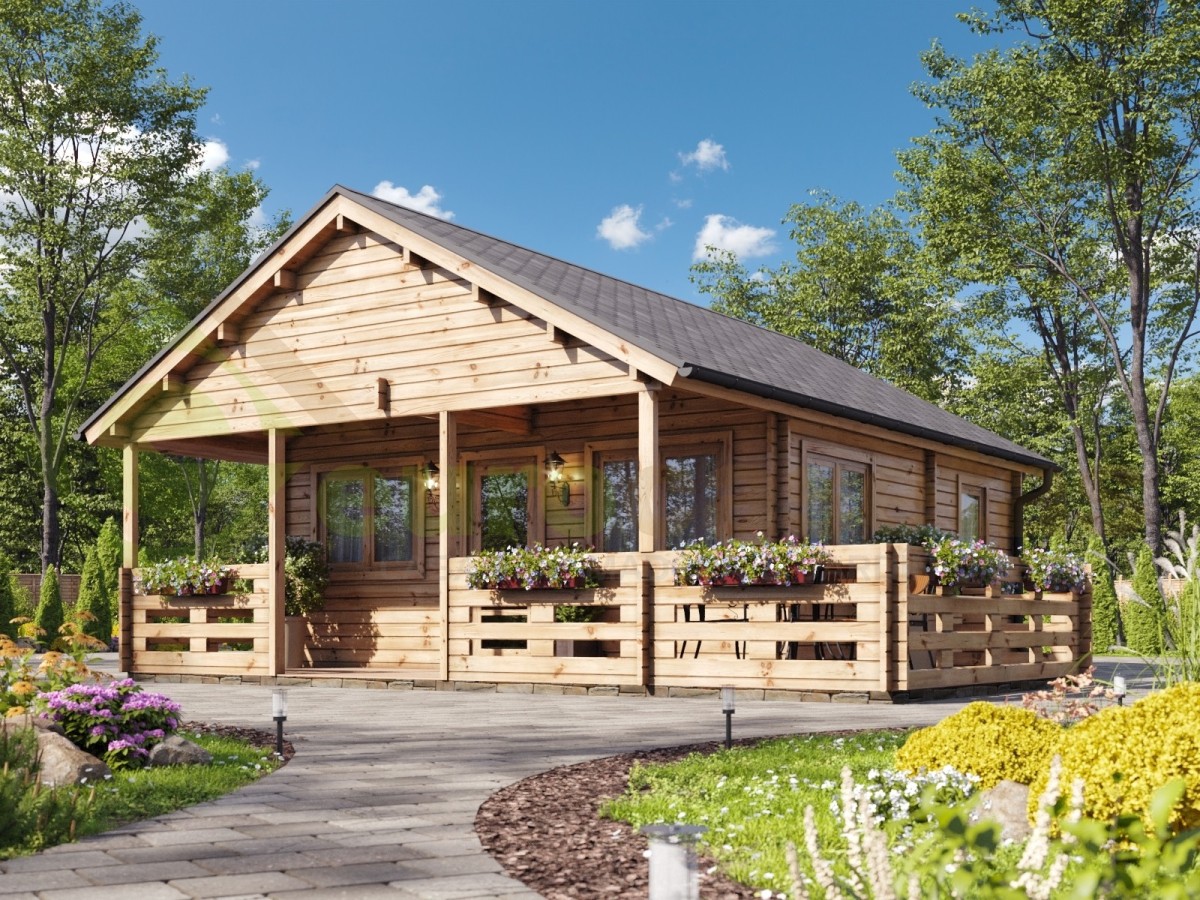 Casa de madera "ASTI , 64 m2" - 44mm