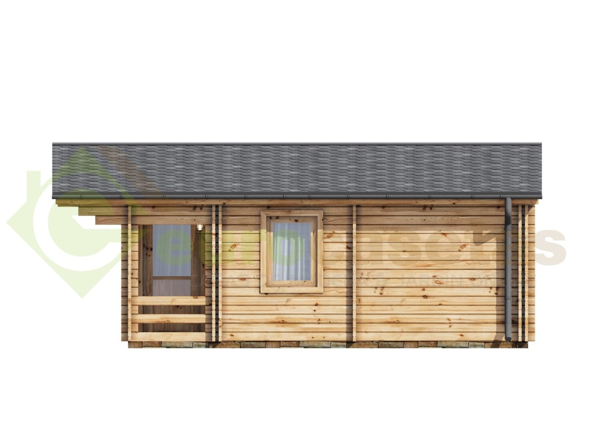 Casa de madera "FAY TWINSKIN" , 36 m2 en doble pared 44-50-44 mm