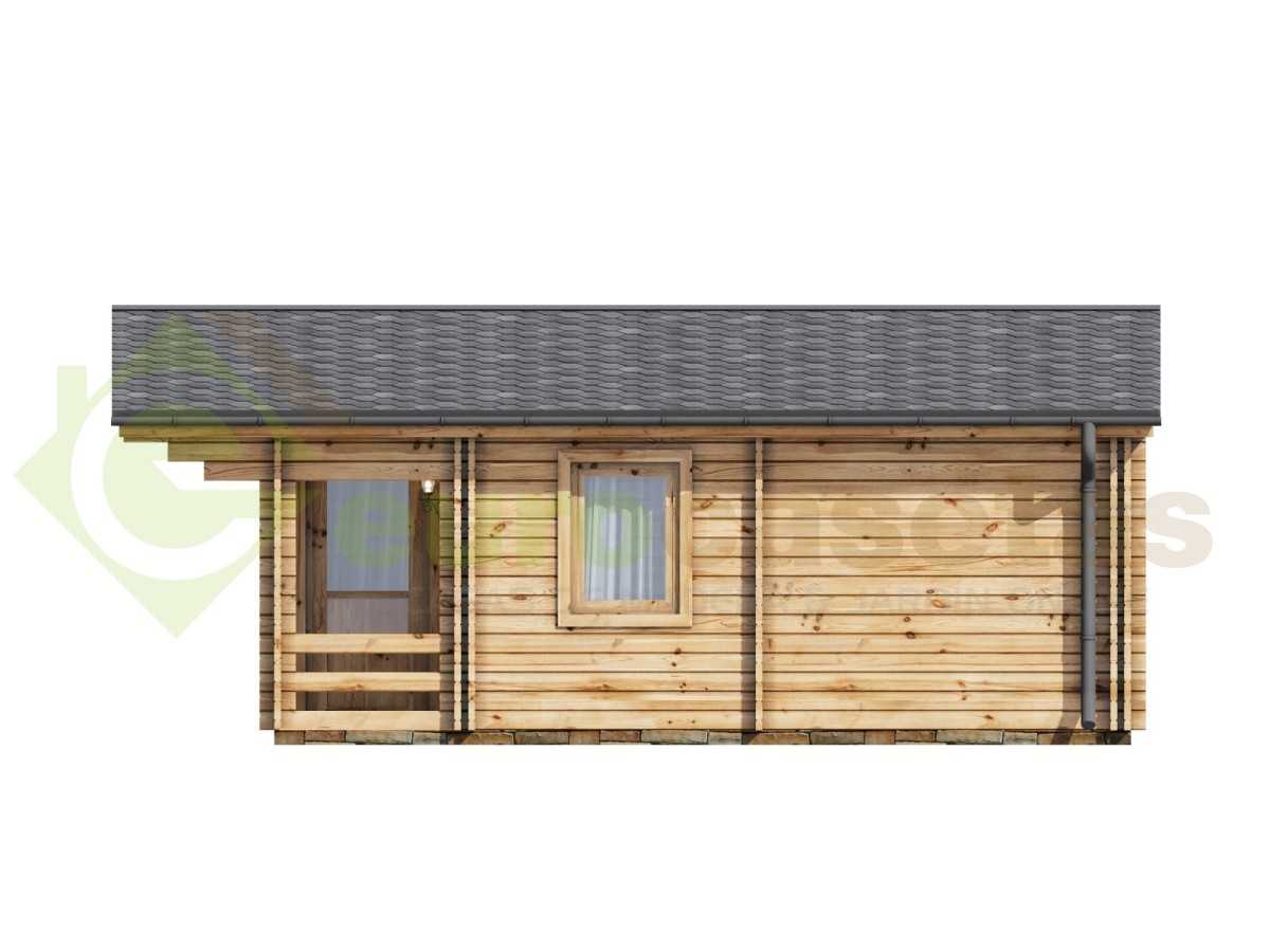 Casa de madera "FAY TWINSKIN" , 36 m2 en doble pared 44-50-44 mm
