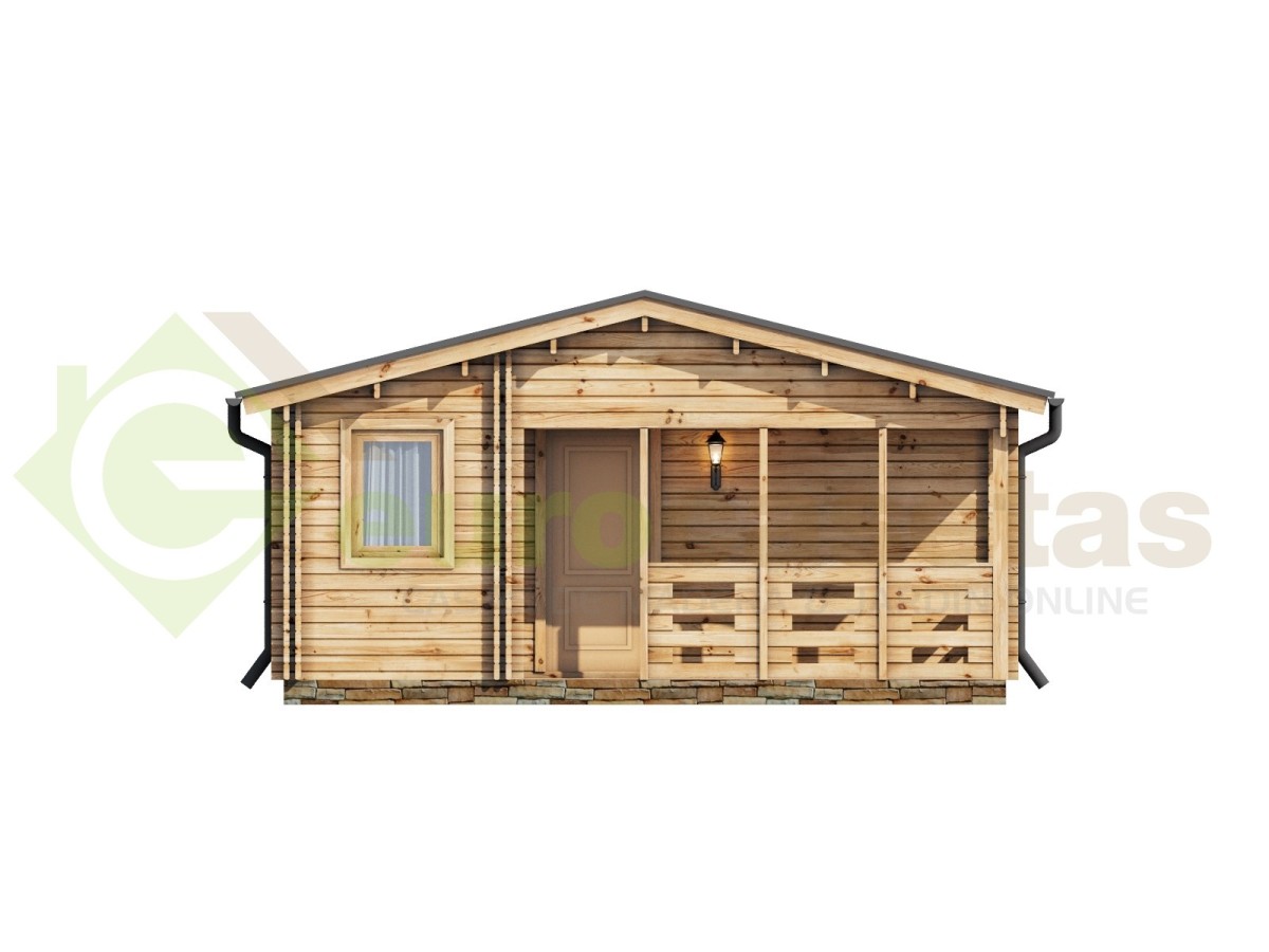 Casa de madera "ALMERIA TWINSKIN, 53 m2 " en doble pared - 44 -50-44 mm