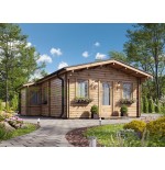 Casa de madera  "DANI  6X8 , 48 m2" en doble pared- 44-50-44 mm