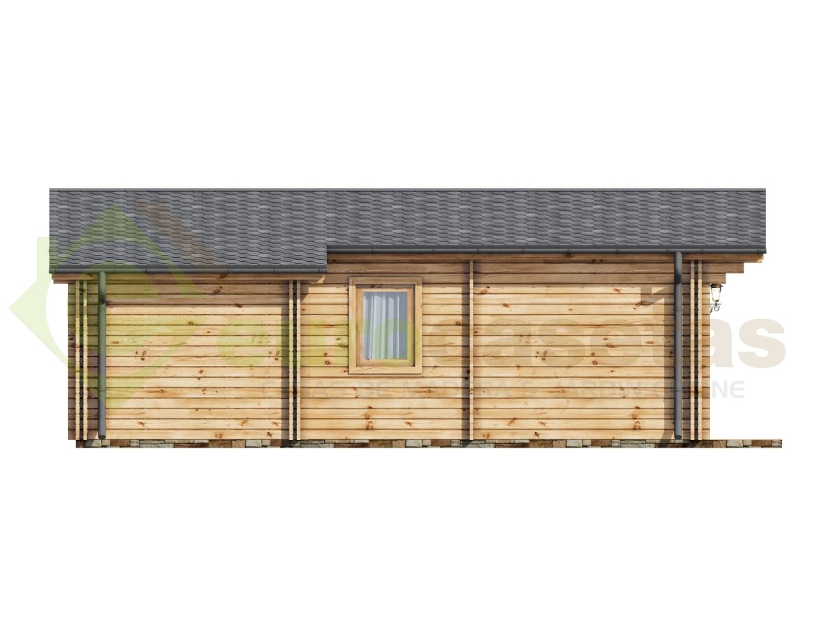 Casa de madera  "DANI  6X8 , 48 m2" en doble pared- 44-50-44 mm