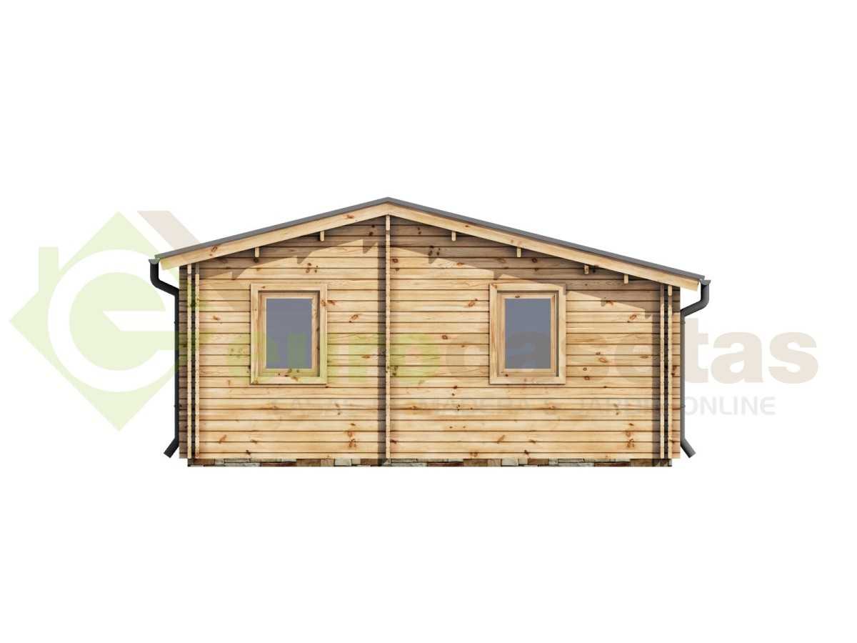 Casa de madera  "DANI  6X8 , 48 m2" en doble pared- 44-50-44 mm