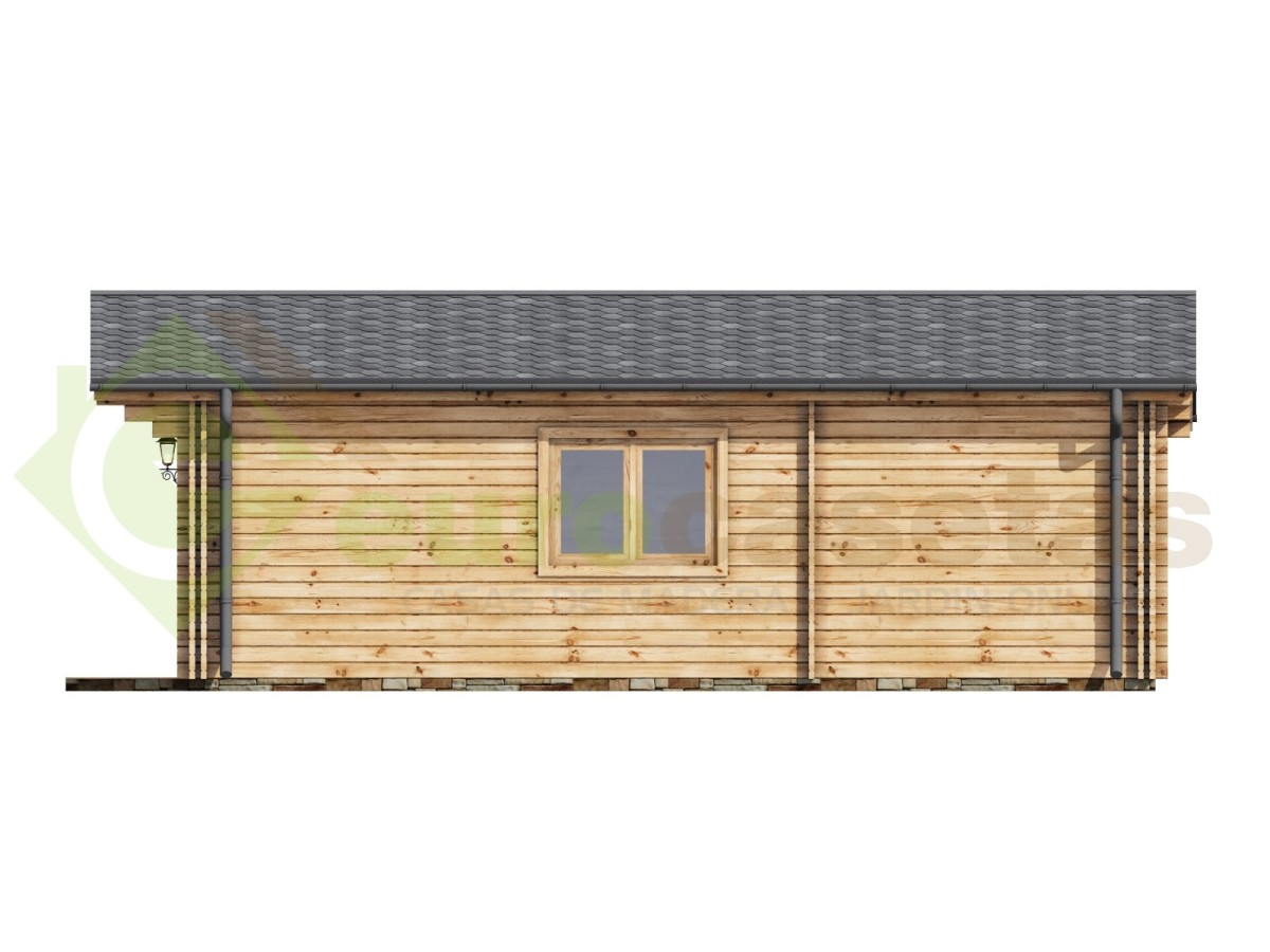 Casa de madera  "DANI  6X8 , 48 m2" en doble pared- 44-50-44 mm