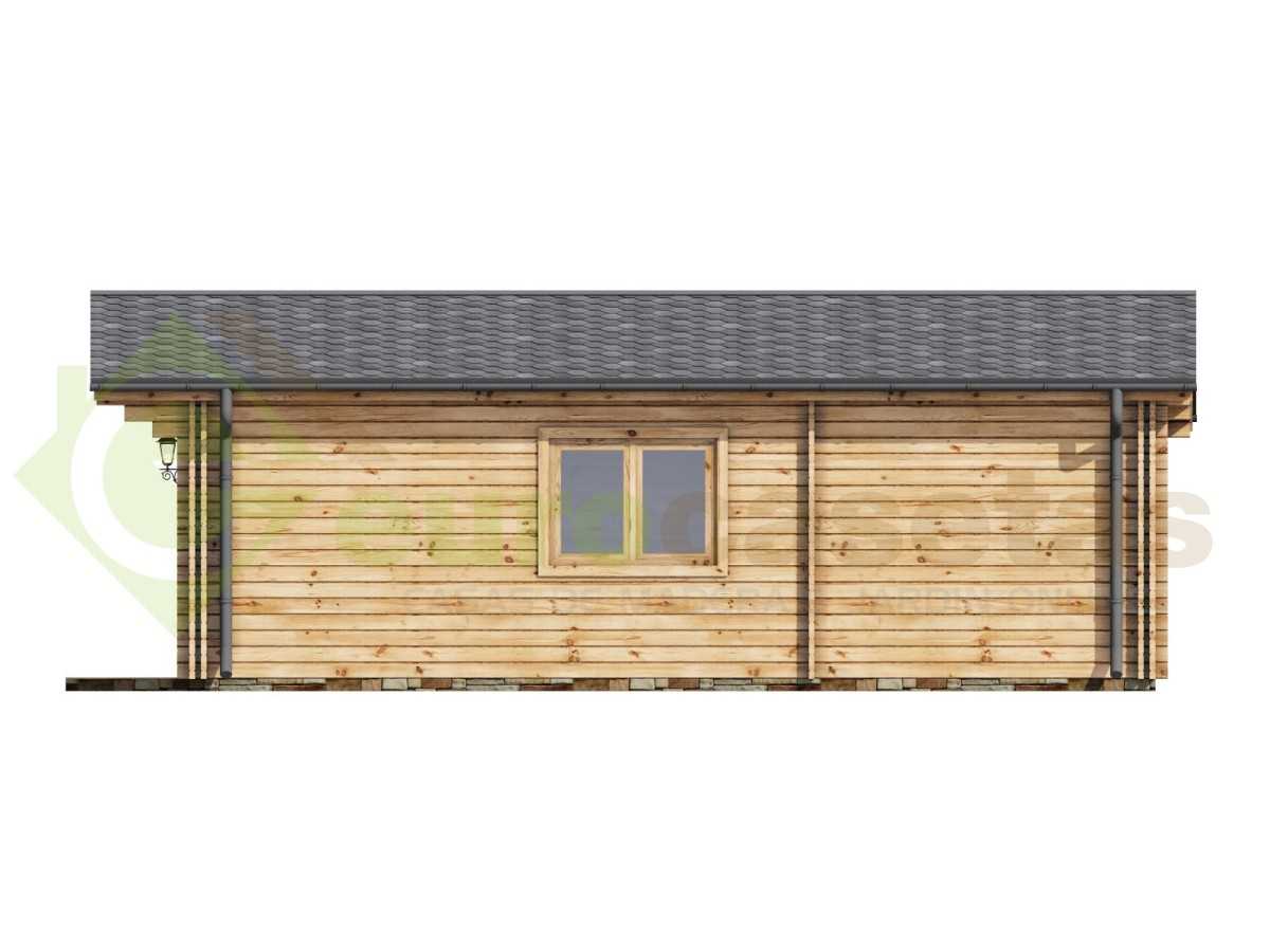 Casa de madera  "DANI  6X8 , 48 m2" en doble pared- 44-50-44 mm