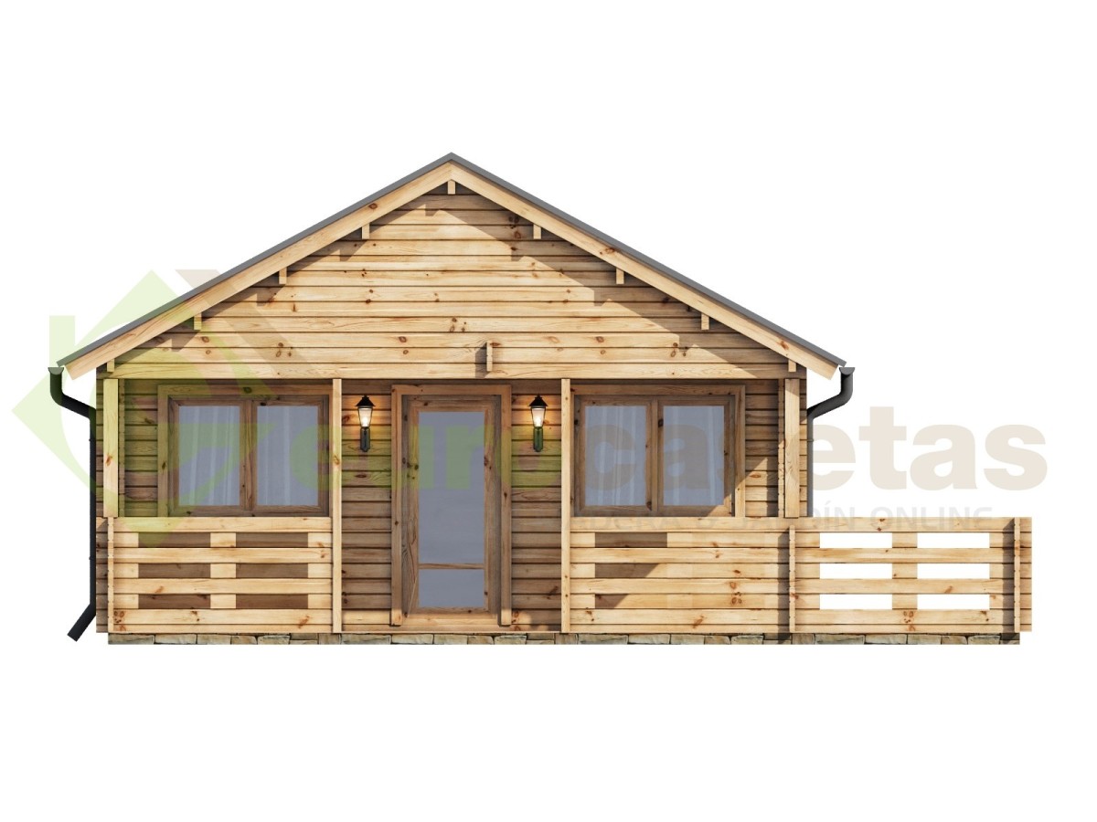 Casa de madera  "ASTI TWINSKIN , 64 m2" en doble pared - 44-50-44  mm