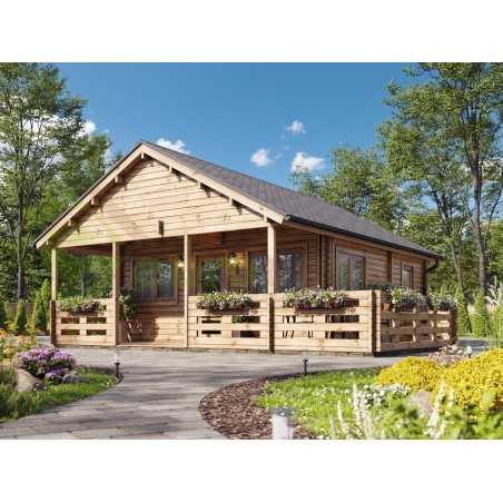 Casa de madera "ASTI TWINSKIN , 64 m2" en doble pared - 44-50-44 mm