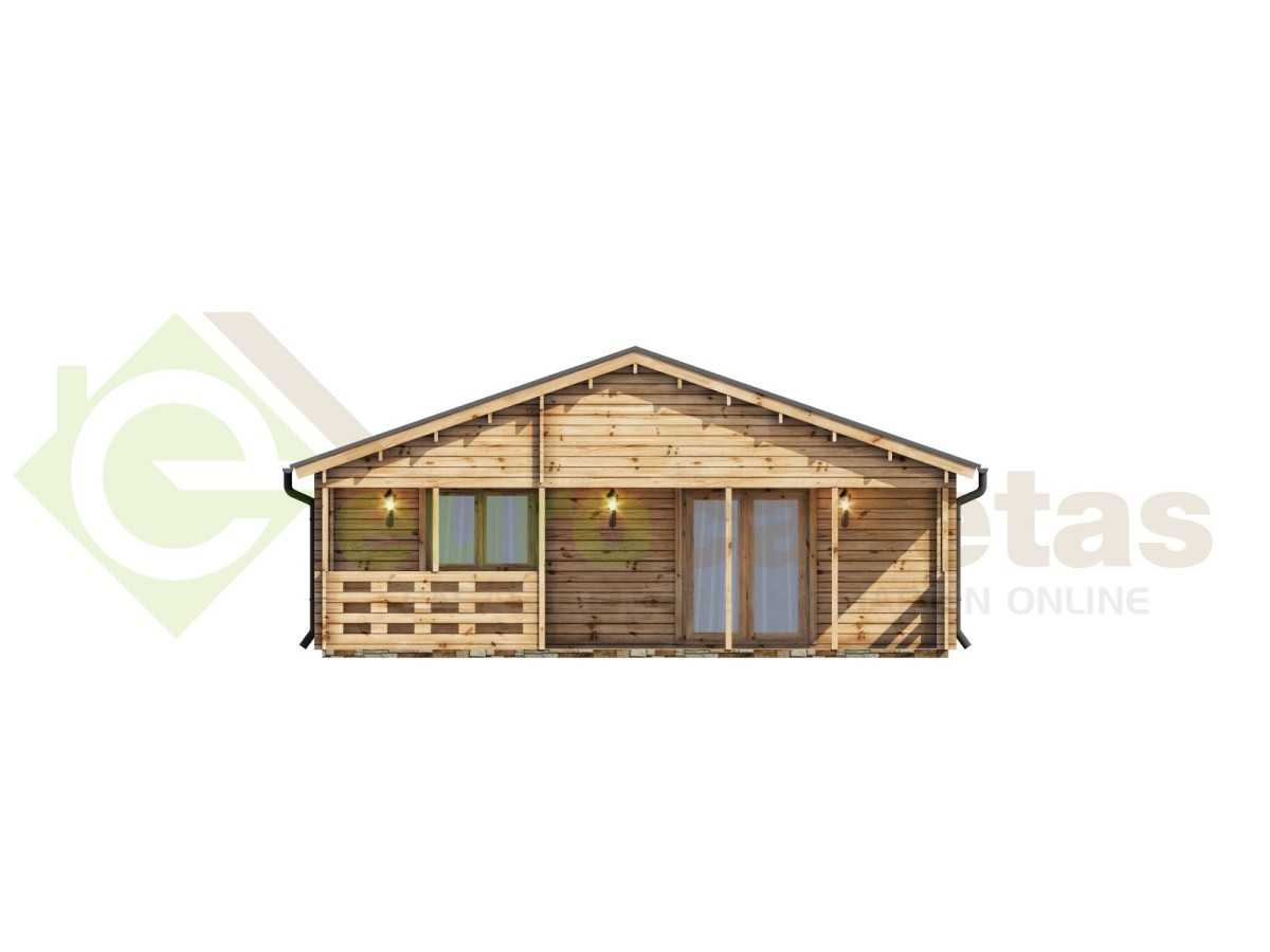 Casa de madera   "AINSA TWINSKIN , 96 m2 + 20 m2 terraza " en doble pared - 44 - 50 - 44mm