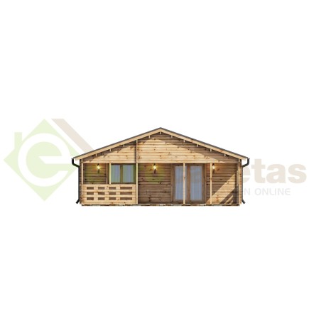 Casa de madera   "AINSA TWINSKIN , 96 m2 + 20 m2 terraza " en doble pared - 44 - 50 - 44mm