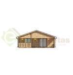Casa de madera   "AINSA TWINSKIN , 96 m2 + 20 m2 terraza " en doble pared - 44 - 50 - 44mm