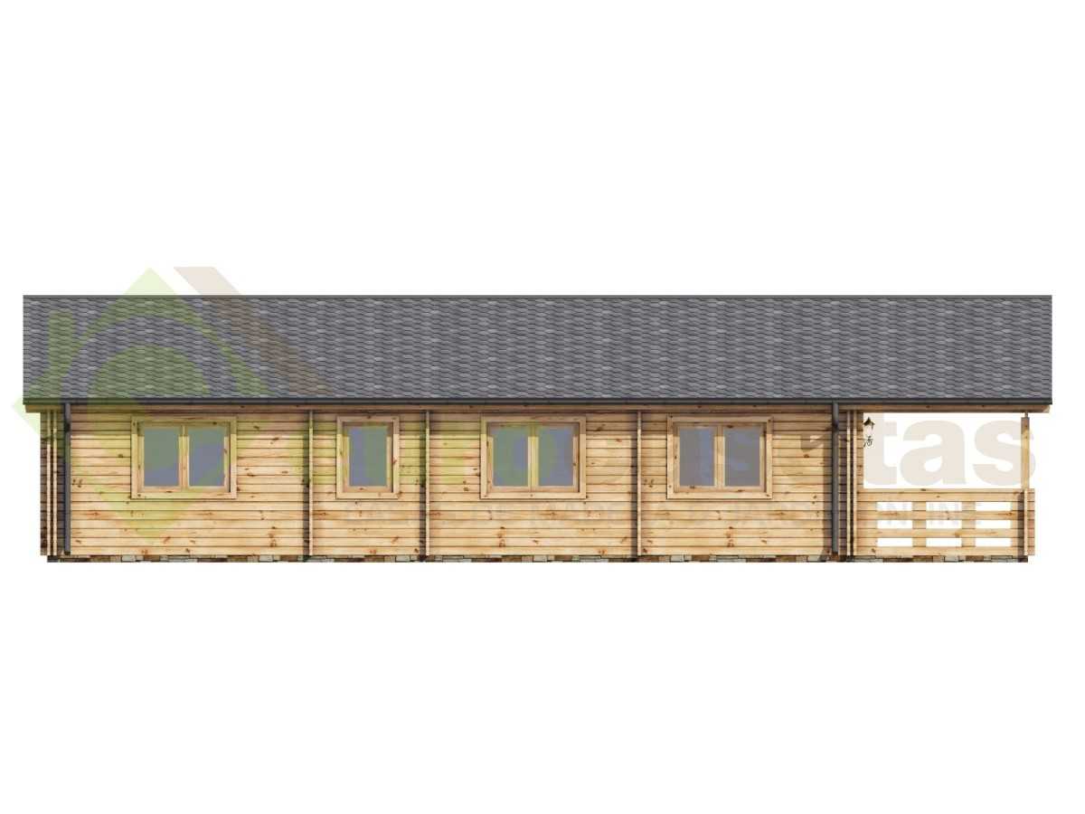 Casa de madera "AINSA TWINSKIN , 96 m2 + 20 m2 terraza " en doble pared - 44 - 50 - 44mm