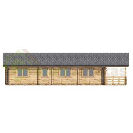 Casa de madera "AINSA TWINSKIN , 96 m2 + 20 m2 terraza " en doble pared - 44 - 50 - 44mm