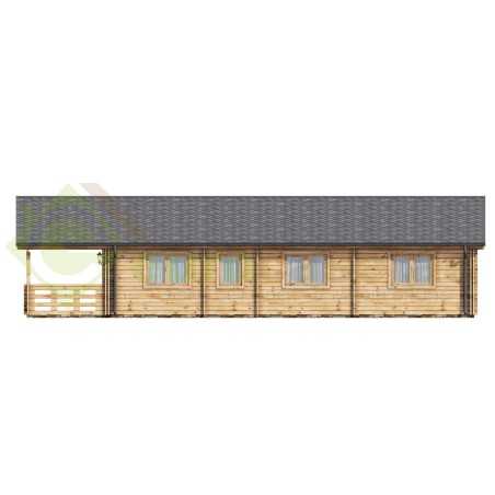 Casa de madera "AINSA TWINSKIN , 96 m2 + 20 m2 terraza " en doble pared - 44 - 50 - 44mm
