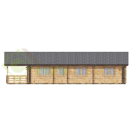 Casa de madera   "AINSA TWINSKIN , 96 m2 + 20 m2 terraza " en doble pared - 44 - 50 - 44mm