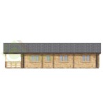 Casa de madera   "AINSA TWINSKIN , 96 m2 + 20 m2 terraza " en doble pared - 44 - 50 - 44mm